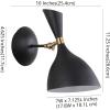 JONATHAN Y 11.25″ Navy/Brass Gold Modern LED Wall Sconce, Retro Iron Lamp for Bedroom, Bathroom, Hallway, Adjustable Mid-Century Fixture with Black Iron Shade, LED (JYL9066C)(Black/Brass Gold)
