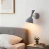 JONATHAN Y 11.25″ Navy/Brass Gold Modern LED Wall Sconce, Retro Iron Lamp for Bedroom, Bathroom, Hallway, Adjustable Mid-Century Fixture with Black Iron Shade, LED (JYL9066C)(Gray/Brass Gold)