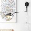 JONATHAN Y 35″ White/Brass Gold Retro Swing Arm LED Wall Sconce, Mid-Century Modern Iron Plug-in Light for Bedroom, Living Room, Adjustable Metal Bowl Shade JYL9067A(Black)