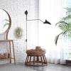 JONATHAN Y 35″ White/Brass Gold Retro Swing Arm LED Wall Sconce, Mid-Century Modern Iron Plug-in Light for Bedroom, Living Room, Adjustable Metal Bowl Shade JYL9067A(Black)