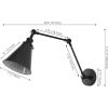JONATHAN Y 7″ Gray/Black Classic Industrial Metal Adjustable Arm LED Wall Sconce for Bedside Reading, Farmhouse Swing Arm Wall Lamp with Metal Shade, Hardwired (JYL7462H-SET2)(Black)