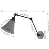 JONATHAN Y 7″ Gray/Black Classic Industrial Metal Adjustable Arm LED Wall Sconce for Bedside Reading, Farmhouse Swing Arm Wall Lamp with Metal Shade, Hardwired (JYL7462H-SET2)(Gray/Black)