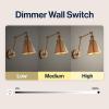 JONATHAN Y 7″ Gray/Black Classic Industrial Metal Adjustable Arm LED Wall Sconce for Bedside Reading, Farmhouse Swing Arm Wall Lamp with Metal Shade, Hardwired (JYL7462H-SET2)(Brass Gold)