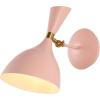 JONATHAN Y 11.25″ Navy/Brass Gold Modern LED Wall Sconce, Retro Iron Lamp for Bedroom, Bathroom, Hallway, Adjustable Mid-Century Fixture with Black Iron Shade, LED (JYL9066C)(Pink/Brass Gold)