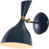 JONATHAN Y 11.25″ Navy/Brass Gold Modern LED Wall Sconce, Retro Iron Lamp for Bedroom, Bathroom, Hallway, Adjustable Mid-Century Fixture with Black Iron Shade, LED (JYL9066C)(Navy/Brass Gold)