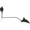 JONATHAN Y 35″ White/Brass Gold Retro Swing Arm LED Wall Sconce, Mid-Century Modern Iron Plug-in Light for Bedroom, Living Room, Adjustable Metal Bowl Shade JYL9067A(Black)