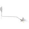 JONATHAN Y 35″ White/Brass Gold Retro Swing Arm LED Wall Sconce, Mid-Century Modern Iron Plug-in Light for Bedroom, Living Room, Adjustable Metal Bowl Shade JYL9067A(White)