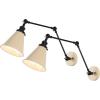JONATHAN Y 7″ Gray/Black Classic Industrial Metal Adjustable Arm LED Wall Sconce for Bedside Reading, Farmhouse Swing Arm Wall Lamp with Metal Shade, Hardwired (JYL7462H-SET2)(Almond/Black)