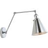 JONATHAN Y 7″ Gray/Black Classic Industrial Metal Adjustable Arm LED Wall Sconce for Bedside Reading, Farmhouse Swing Arm Wall Lamp with Metal Shade, Hardwired (JYL7462H-SET2)(Chrome)