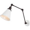 JONATHAN Y 7″ Gray/Black Classic Industrial Metal Adjustable Arm LED Wall Sconce for Bedside Reading, Farmhouse Swing Arm Wall Lamp with Metal Shade, Hardwired (JYL7462H-SET2)(White/Oil Rubbed Bronze)