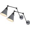 JONATHAN Y 7″ Gray/Black Classic Industrial Metal Adjustable Arm LED Wall Sconce for Bedside Reading, Farmhouse Swing Arm Wall Lamp with Metal Shade, Hardwired (JYL7462H-SET2)(Gray/Black)