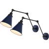 JONATHAN Y 7″ Gray/Black Classic Industrial Metal Adjustable Arm LED Wall Sconce for Bedside Reading, Farmhouse Swing Arm Wall Lamp with Metal Shade, Hardwired (JYL7462H-SET2)(Navy/Black)