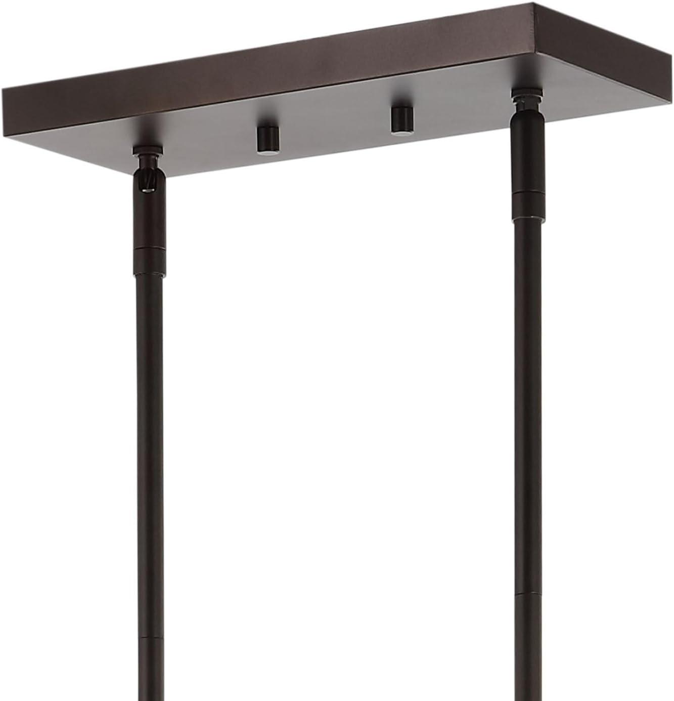 image:imageJONATHAN Y 335 NickelClear 8Light Farmhouse Bohemian Iron Linear LED Pendant Clear Glass Shade for Kitchen Island Dining Room Sloped Ceiling Compatible JYL7570BOilRubbed Bronze