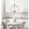 JONATHAN Y 20″ Antique Gold 3-Light Metal and Glass Globe Pendant, Adjustable Height Hanging Fixture for Hallway Bathroom, Transitional Style, UL Listed, LED Bulbs Included JYL9042A