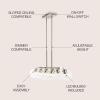 JONATHAN Y 33.5″ Nickel/Clear 8-Light Farmhouse Bohemian Iron Linear LED Pendant, Clear Glass Shade for Kitchen Island, Dining Room, Sloped Ceiling Compatible (JYL7570B)(Nickel)