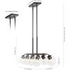 JONATHAN Y 33.5″ Nickel/Clear 8-Light Farmhouse Bohemian Iron Linear LED Pendant, Clear Glass Shade for Kitchen Island, Dining Room, Sloped Ceiling Compatible (JYL7570B)(Oil-Rubbed Bronze)