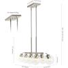 JONATHAN Y 33.5″ Nickel/Clear 8-Light Farmhouse Bohemian Iron Linear LED Pendant, Clear Glass Shade for Kitchen Island, Dining Room, Sloped Ceiling Compatible (JYL7570B)(Nickel)