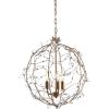 JONATHAN Y 20″ Antique Gold 3-Light Metal and Glass Globe Pendant, Adjustable Height Hanging Fixture for Hallway Bathroom, Transitional Style, UL Listed, LED Bulbs Included JYL9042A