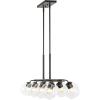 JONATHAN Y 33.5″ Nickel/Clear 8-Light Farmhouse Bohemian Iron Linear LED Pendant, Clear Glass Shade for Kitchen Island, Dining Room, Sloped Ceiling Compatible (JYL7570B)(Oil-Rubbed Bronze)