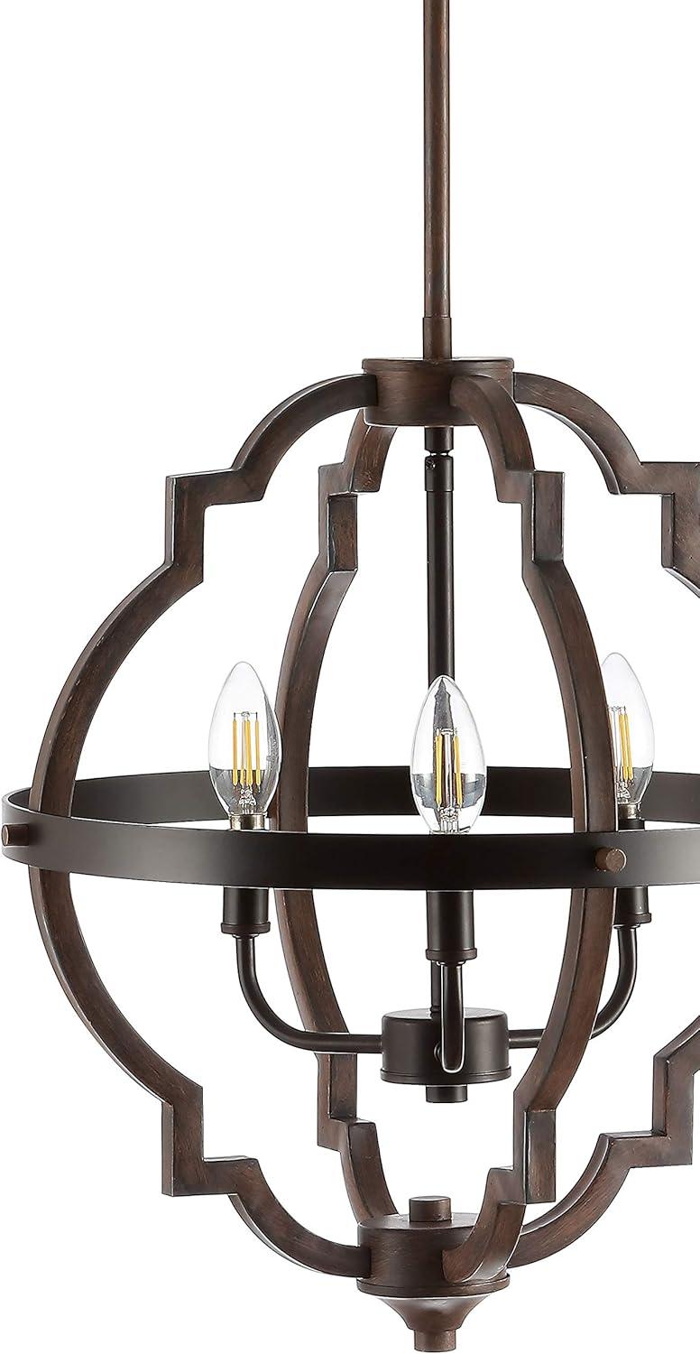 image:imageJONATHAN Y 1675 Oil Rubbed Bronze 3Light Iron Pendant Light Adjustable Height Modern Farmhouse Ogee Open Frame Chandelier for Kitchen Island LED Bulbs Included JYL7513A
