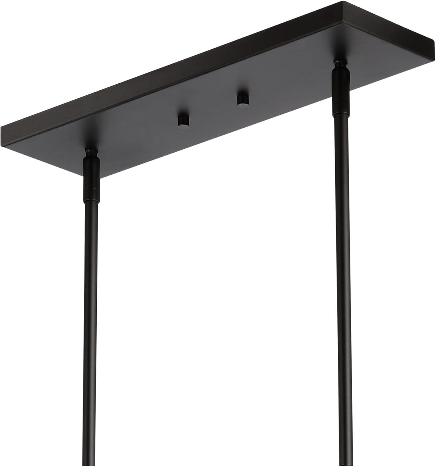 image:imageJONATHAN Y 38 Oil Rubbed Bronze 5Light Farmhouse Linear Pendant for Kitchen Island Adjustable Iron Vintage Chandelier for Dining Room LED Bulbs Included Dimmable JYL7521ABlackBrass Gold