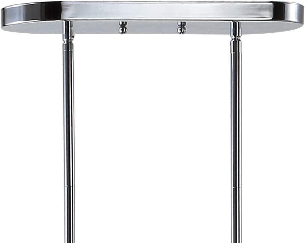 image:imageJONATHAN Y 41 Chrome 4Light Metal and Crystal Linear Pendant Light Modern Geometric Chandelier for Kitchen Island Dining Room Adjustable Height LED Bulbs Included JYL7401A