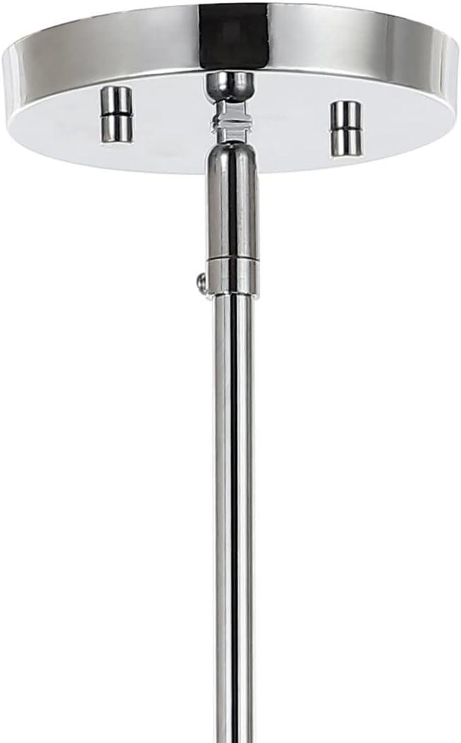 image:imageJONATHAN Y 63 Chrome 8Light Modern Linear LED Pendant Adjustable Arm Iron Island Chandelier for Kitchen Dining Room Vintage Sputnik Hanging Ceiling Light Fixture JYL7599A36 6Light