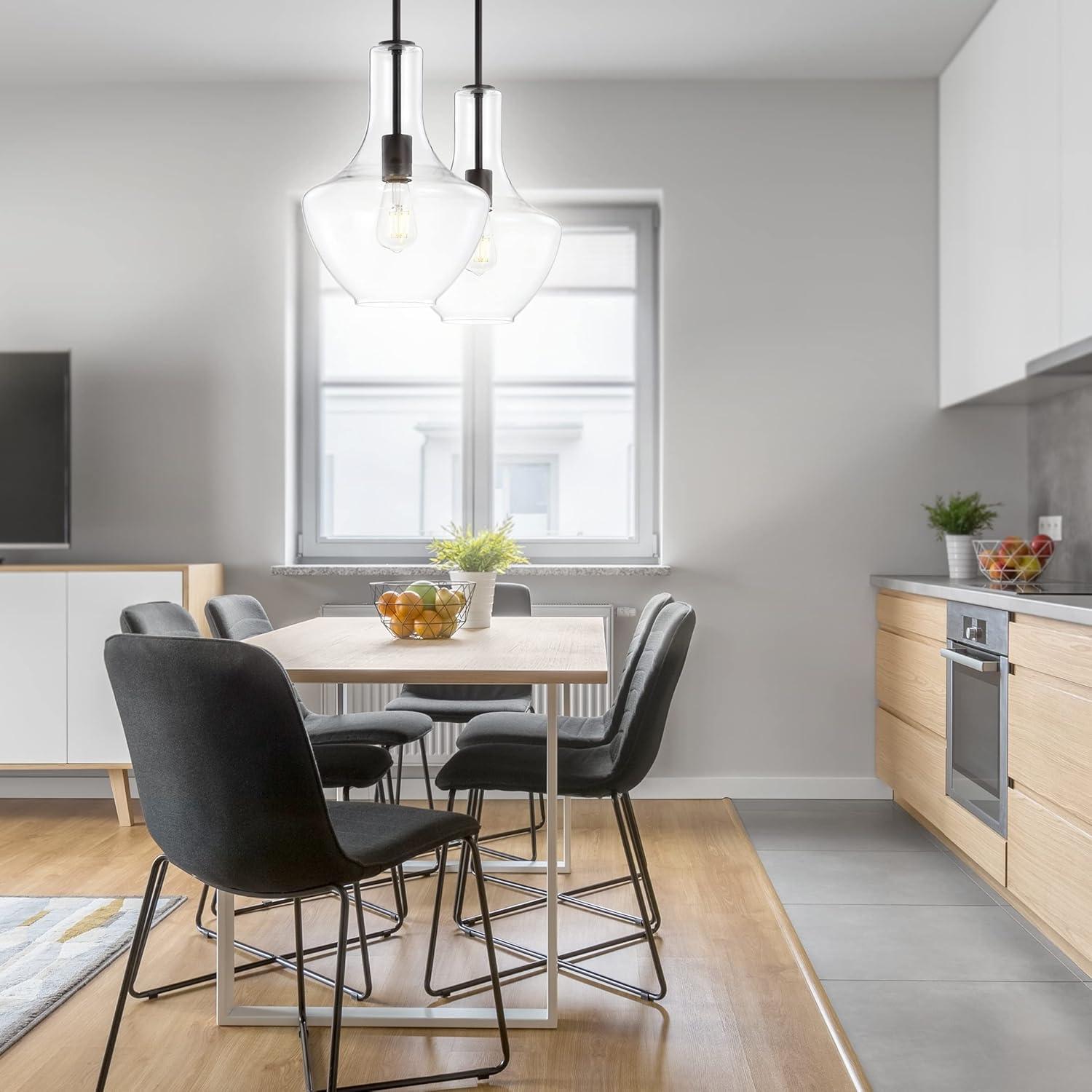 image:imageJONATHAN Y Bettina 1 Light MidCentury Modern IronGlass LED Pendant by JONATHAN Y Oil Rubbed Bronze 105 Oil Rubbed 13 to 24 Inches Bronze 7 to