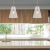 JONATHAN Y 11.5″ Nickel 1-Light Iron and Seeded Glass Pendant Light, Mid-Century Modern Adjustable Height Hanging Fixture for Kitchen Island, Dining Room, LED Bulb Included JYL7594A