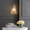 JONATHAN Y 11.5″ Nickel 1-Light Iron and Seeded Glass Pendant Light, Mid-Century Modern Adjustable Height Hanging Fixture for Kitchen Island, Dining Room, LED Bulb Included JYL7594A