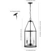JONATHAN Y 12″ Oil Rubbed Bronze 3-Light Iron and Glass Pendant Lantern, Industrial Farmhouse Ceiling Fixture for Kitchen Island Foyer, Adjustable Height, LED Bulbs Included JYL7553A