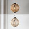 JONATHAN Y 12.5″ Oil Rubbed Bronze/Light Brown 1-Light Iron and Wood Bead Orb Pendant, Rustic Bohemian Ceiling Fixture for Kitchen Island, Farmhouse, LED Bulb Included JYL9930A