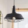 JONATHAN Y 14.25″ Oil Rubbed Bronze 1-Light Iron Pendant Light, Adjustable Height Farmhouse Industrial Metal Cage Fixture for Kitchen Island Dining Room, LED Bulb Included JYL9533A