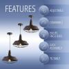 JONATHAN Y 14.25″ Oil Rubbed Bronze 1-Light Iron Pendant Light, Adjustable Height Farmhouse Industrial Metal Cage Fixture for Kitchen Island Dining Room, LED Bulb Included JYL9533A