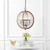 JONATHAN Y 16″ Antiqued Silver/Brown 4-Light Iron Pendant Light, Rustic French Country Globe Chicken Wire Chandelier for Kitchen Island, Adjustable Height, LED Bulbs Included JYL7518A