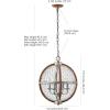 JONATHAN Y 16″ Antiqued Silver/Brown 4-Light Iron Pendant Light, Rustic French Country Globe Chicken Wire Chandelier for Kitchen Island, Adjustable Height, LED Bulbs Included JYL7518A
