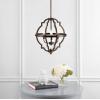 JONATHAN Y 16.75″ Oil Rubbed Bronze 3-Light Iron Pendant Light, Adjustable Height Modern Farmhouse Ogee Open Frame Chandelier for Kitchen Island, LED Bulbs Included JYL7513A