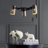 JONATHAN Y 22″ Brushed Nickel/Black 3-Light Iron Chandelier, Adjustable Stage-Style Pendant Light for Kitchen Dining Room, Contemporary Wagon Wheel, LED Bulbs Included JYL6128A