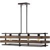 JONATHAN Y 34″ Wood Finished Oil Rubbed Bronze 4-Light Iron Linear Pendant, Rustic Farmhouse Island Fixture for Dining Room Kitchen, Adjustable Height, LED Bulbs Included JYL1306A