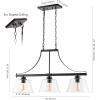 JONATHAN Y 36″ Oil Rubbed Bronze 3-Light Iron and Glass Linear Pendant Light, Industrial Farmhouse Fixture for Kitchen Island Dining Room, UL Listed, LED Bulbs Included JYL7590A