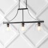 JONATHAN Y 36″ Oil Rubbed Bronze 3-Light Iron and Glass Linear Pendant Light, Industrial Farmhouse Fixture for Kitchen Island Dining Room, UL Listed, LED Bulbs Included JYL7590A