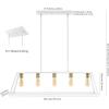 JONATHAN Y 38″ Oil Rubbed Bronze 5-Light Farmhouse Linear Pendant for Kitchen Island, Adjustable Iron Vintage Chandelier for Dining Room, LED Bulbs Included, Dimmable JYL7521A(White/Brass Gold)