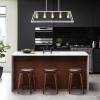 JONATHAN Y 38″ Oil Rubbed Bronze 5-Light Farmhouse Linear Pendant for Kitchen Island, Adjustable Iron Vintage Chandelier for Dining Room, LED Bulbs Included, Dimmable JYL7521A(White/Brass Gold)