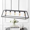 JONATHAN Y 38″ Oil Rubbed Bronze 5-Light Farmhouse Linear Pendant for Kitchen Island, Adjustable Iron Vintage Chandelier for Dining Room, LED Bulbs Included, Dimmable JYL7521A(Oil-Rubbed Bronze)