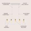 JONATHAN Y 38″ Oil Rubbed Bronze 5-Light Farmhouse Linear Pendant for Kitchen Island, Adjustable Iron Vintage Chandelier for Dining Room, LED Bulbs Included, Dimmable JYL7521A(White/Brass Gold)