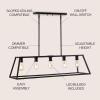 JONATHAN Y 38″ Oil Rubbed Bronze 5-Light Farmhouse Linear Pendant for Kitchen Island, Adjustable Iron Vintage Chandelier for Dining Room, LED Bulbs Included, Dimmable JYL7521A(Oil-Rubbed Bronze)