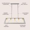 JONATHAN Y 38″ Oil Rubbed Bronze 5-Light Farmhouse Linear Pendant for Kitchen Island, Adjustable Iron Vintage Chandelier for Dining Room, LED Bulbs Included, Dimmable JYL7521A(Grey/Brass Gold)
