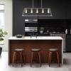 JONATHAN Y 38″ Oil Rubbed Bronze 5-Light Farmhouse Linear Pendant for Kitchen Island, Adjustable Iron Vintage Chandelier for Dining Room, LED Bulbs Included, Dimmable JYL7521A(Grey/Brass Gold)