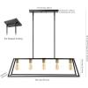 JONATHAN Y 38″ Oil Rubbed Bronze 5-Light Farmhouse Linear Pendant for Kitchen Island, Adjustable Iron Vintage Chandelier for Dining Room, LED Bulbs Included, Dimmable JYL7521A(Black/Brass Gold)