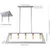JONATHAN Y 38″ Oil Rubbed Bronze 5-Light Farmhouse Linear Pendant for Kitchen Island, Adjustable Iron Vintage Chandelier for Dining Room, LED Bulbs Included, Dimmable JYL7521A(Grey/Brass Gold)